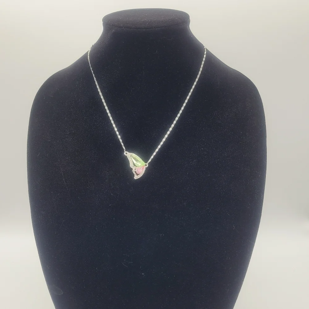 Butterfly Wing Inspired Jeweled Necklace​​​